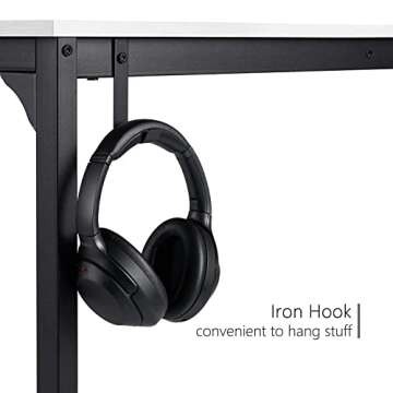 CubiCubi Computer Desk 40 Inch Study Writing Table for Home Office, Modern Simple Style PC Table with Storage Bag, White