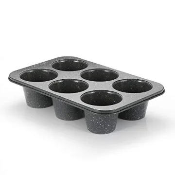 Monfish Jumbo Deep Muffin Pan - 6 Cup Heavy Duty Non-Stick Muffin Tin