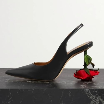 XYD Women's Romantic Rose Heel Slingback Pumps