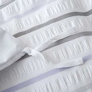 Merryfeel Queen Seersucker Duvet Cover Set - 100% Cotton