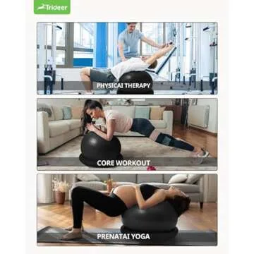 Trideer Ball Chair Yoga Ball Chair Exercise Ball Chair with Base for Home Office Desk, Stability Ball & Fitness Ball Seat to Relieve Back Pain, Home Gym Workout Ball for Abs, Pregnancy Ball with Pump