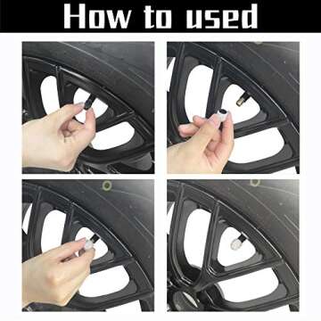 JUSTTOP 4 Pack Handmade Crystal Rhinestone Tire Valve Stem Caps, Wheel Tire Valve, Attractive Dustproof Bling Car Accessories, Universal for Cars, Trucks and Motorcycles-White