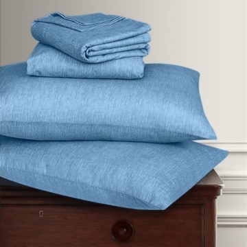 Briarwood Home Heather Flannel Sheet Set, 100% Organic Cotton, Six-Fold Brushed, Super Soft, Warm, D...
