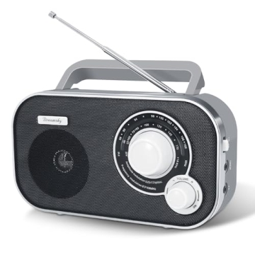 DreamSky AM FM Portable Radio Plug In Wall or Battery Operated for Home & Outdoor, Strong Reception ...