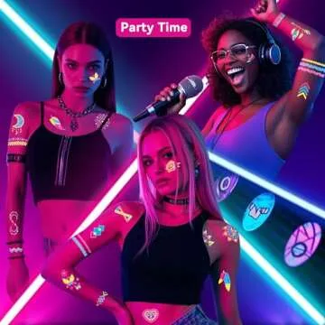 20 Sheet Glow in The Dark Temporary Tattoos 160+Styles Blacklight UV Neon Body Face Paint,Fake Tattoo Stickers for Women,Adult, Rave Festival Accessory Decorations,Glow in The Dark Party Supplies