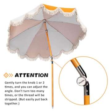 Funsite 6.5ft Pagoda Beach Umbrella with Fringe