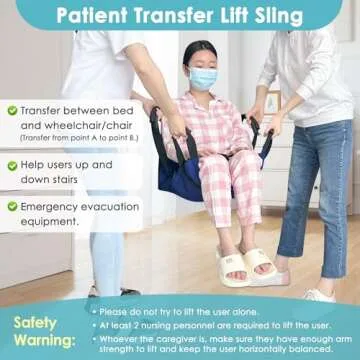 Patient Lift Transfer Belt for Safe Patient Transport - Easy Transfers for Elderly, Disabled, Adults...