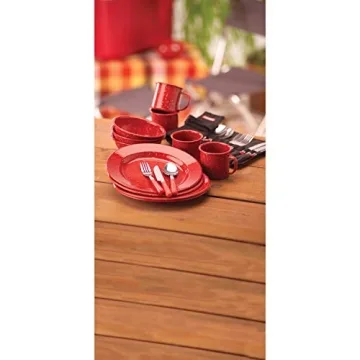 Coleman 24-Piece Enamel Dinnerware Set for Outdoor Fun
