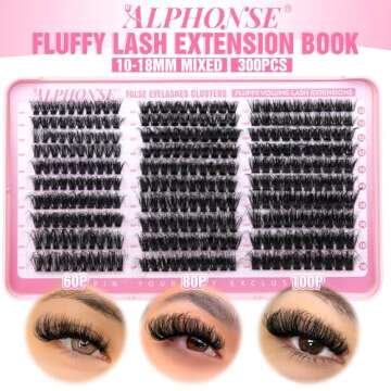 ALPHONSE Fluffy Lash Clusters - Thick Volume DIY Eyelash Extensions 300pcs