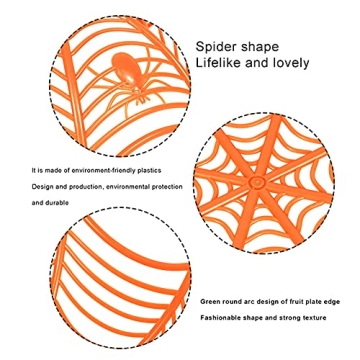 Halloween Spider Web Basket Bowls Halloween Decorations Halloween Spider Web Plastic Baskets Bowls Halloween Candy Bowl Trick or Treat Hand Grabbing Candy Holder Bowls for Halloween Party Decor