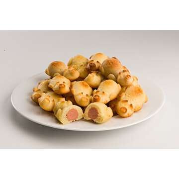 Mobi 12 Little Pigs in a Blanket Silicone Baking Mold, Pink