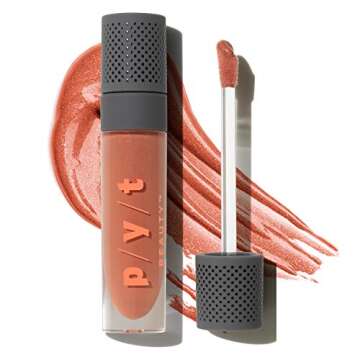 PYT BEAUTY Rosy Nude Plumping Lip Gloss, High Shine, Moisturizing, Hypoallergenic, Cruelty Free, Veg...