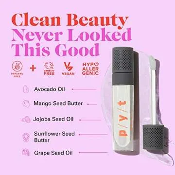 PYT BEAUTY Rosy Nude Plumping Lip Gloss, High Shine, Moisturizing, Hypoallergenic, Cruelty Free, Vegan, 1 Count