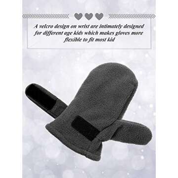 3 Pairs Baby Toddler Winter Mittens Warm Fleece Kids Mittens Baby Snow Skiing Gloves for Boys and Girls Aged 2-4 Years (Black, Gray, Navy Blue)