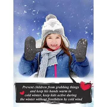 3 Pairs Baby Toddler Winter Mittens Warm Fleece Kids Mittens Baby Snow Skiing Gloves for Boys and Girls Aged 2-4 Years (Black, Gray, Navy Blue)