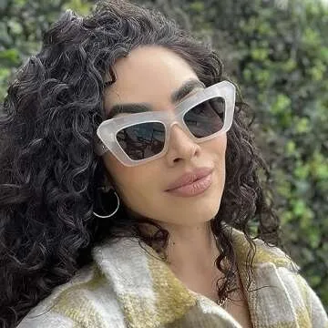 SDINM Cat Eye Sunglasses for Women Stylish UV400 Protection