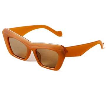 SDINM Cat Eye Sunglasses for Women Stylish UV400 Protection