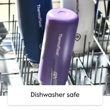 Insulated ThermoFlask Water Bottle with Dual Lids