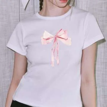 Y2K White Baby Tee - Vintage Graphic Crop Top