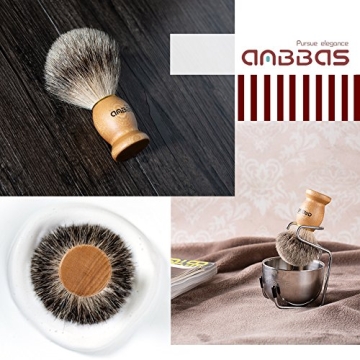 Anbbas Shaving Brush Set with Goat Milk Soap and Stand