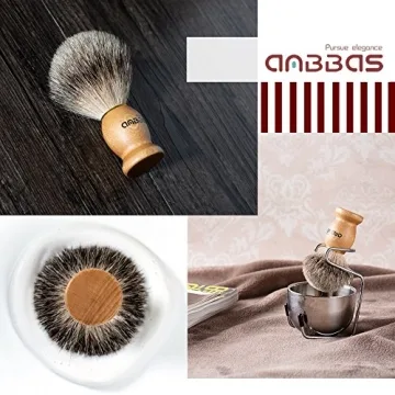 Anbbas Shaving Brush Set with Goat Milk Soap and Stand