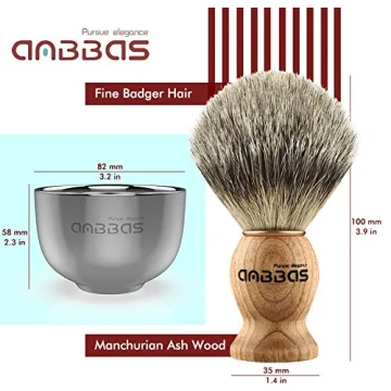 Anbbas Shaving Brush Set with Goat Milk Soap and Stand