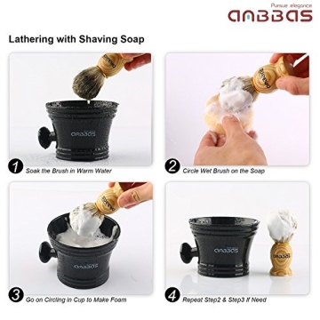 Anbbas Shaving Brush Set with Goat Milk Soap and Stand