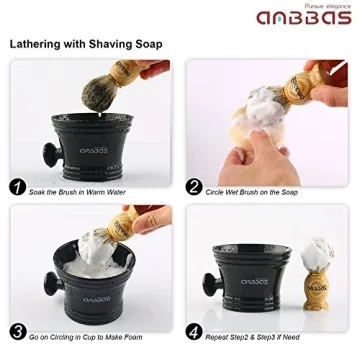 Anbbas Shaving Brush Set with Goat Milk Soap and Stand