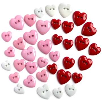 Dress It Up 25 Count Heart Breaker Buttons 3504 Heartbreaker, Varies