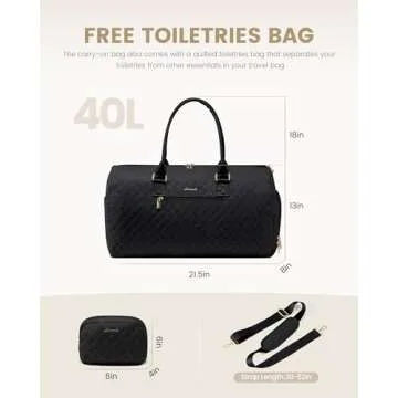 LOVEVOOK Travel Duffle Bag, Weekender Bag for Women with Toiletry Bag, Carry on Overnight Bag with S...
