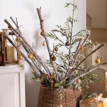 Decorbyhannah Christmas Ornaments,49ct 1.18inches Mini Gold Christmas Tree Ornaments Decorations, Shatterproof Small Hanging Ball Ornaments for Christmas Tree for All Seasons,Wedding Party Home Decor