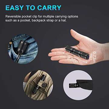 LUMINTOP Tool AA 2.0 EDC Flashlight, Pocket-Sized Keychain Flashlight, Super Bright 650 Lumens, 5 Mo...