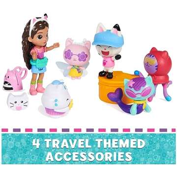 Gabby's Dollhouse Travel-Themed Figure Set for Kids