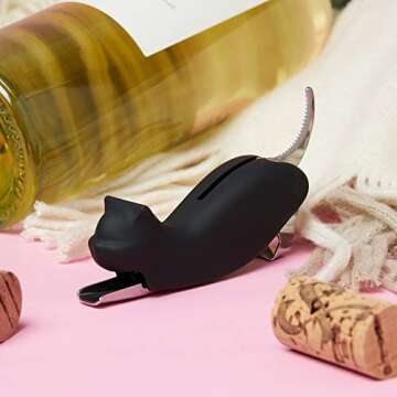 Allie the Black Cat Corkscrew - Fun Wine Opener for Halloween