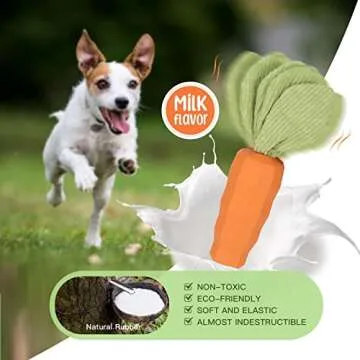 ETIAL Carrot Dog Toys for Aggressive Chewers Super Chewers Tough & Durable Rubber Indestructible Big Dog Chew Toys for Medium Large Breed