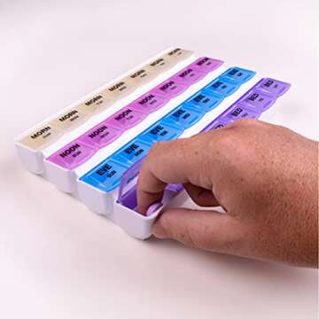 Apex 7-Day Pill Organizer Color-Coded for Easy Medication Management