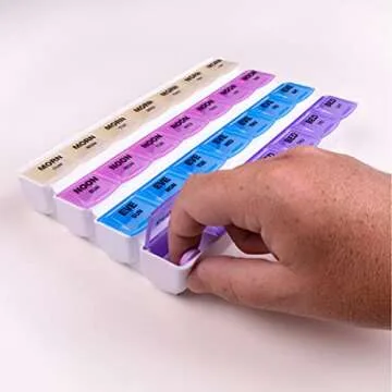 Apex 7-Day Pill Organizer Color-Coded for Easy Medication Management