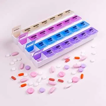 Apex 7-Day Pill Organizer Color-Coded for Easy Medication Management