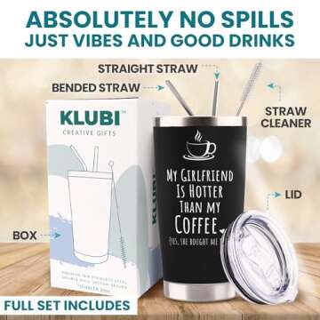 KLUBI Gifts For Him Boyfriend - My Girlfriend Is Hotter Than My Coffee Mug 20oz Cute Birthday Gifts ...