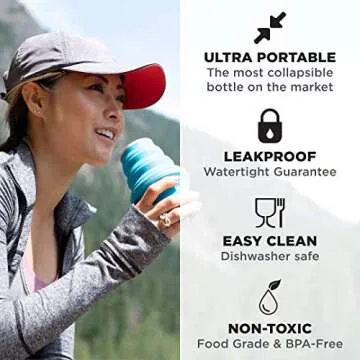 HYDAWAY Timber Collapsible Water Bottle – Portable & Leakproof