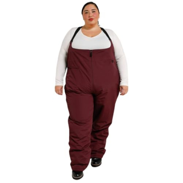 Stylish Snow Country Women's Plus Size Ski Bibs Overalls in Mulberry