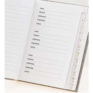 WORLD TRAVELER Password Keeper Logbook with Alphabetized Tabbed Pages. Keep Track of Passwords, Usernames and Licenses with This Discrete & Pocket Size Book, Hardcover, 5.75x4