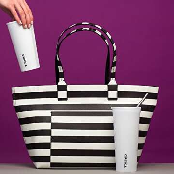 Corkcicle Tumbler-Dipped Collection-Triple Insulated Stainless Steel Travel Mug, Dipped Blackout, 16 oz