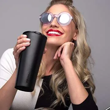 Corkcicle Tumbler-Dipped Collection-Triple Insulated Stainless Steel Travel Mug, Dipped Blackout, 16 oz