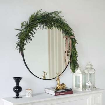 Artificial Christmas Garlands- Real Touch Norfolk Pine Garland Faux Greenery Fake Garland for Holiday, Fireplace, Mantle, Indoor Decor (1 Pcs,6 Feet)