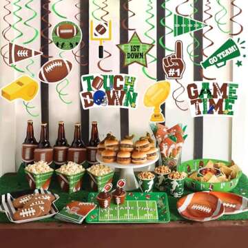 36 Pcs Football Hanging Swirls for Super Bowl Parties