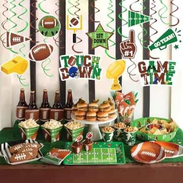 36 Pcs Football Hanging Swirls for Super Bowl Parties