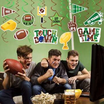 36 Pcs Football Hanging Swirls for Super Bowl Parties