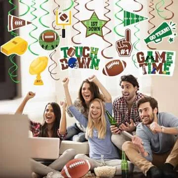 36 Pcs Football Hanging Swirls for Super Bowl Parties