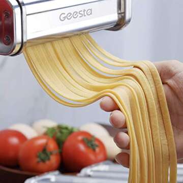 Geesta Pasta Maker Attachments Set for all KitchenAid Stand Mixer, 3 in 1 Pasta Sheet Roller, Spaghetti Cutter, Fettuccine Cutter, Kitchen aid Nooodle Maker Machine Accessories